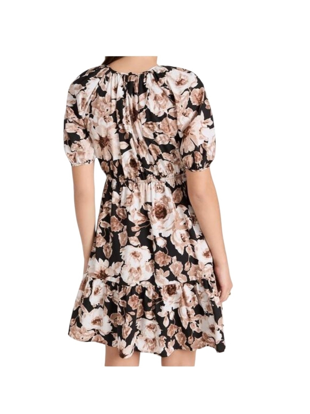 Rails Khloe Dress Sepia Roses Puff Sleeve Mini Medium Cotton Blend - Picture 13 of 13